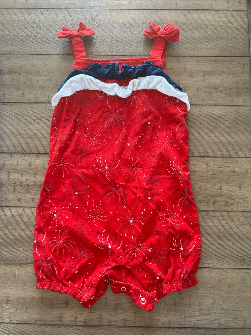 Red Baby Girls 24M Firework Romper
